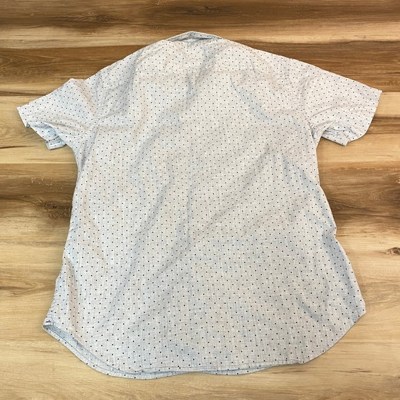 Bonobos Mens Slim Fit Short Sleeve Polka Dot Button Down Shirt Medium Gray - Picture 8 of 8